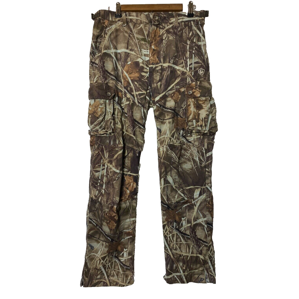 Men’s Camo Pants Size Medium ( 32 X 29) Cargo Adjustable Waist Game winner